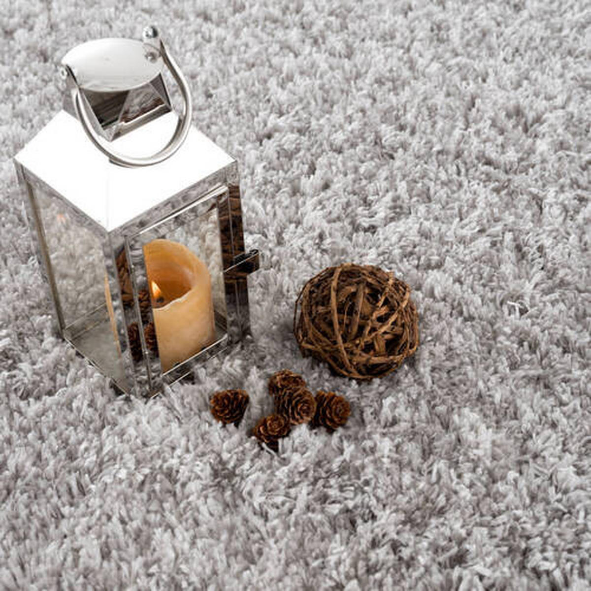 HOCHFLORTEPPICH 120/120 cm Porto Grau  - Grau, KONVENTIONELL, Textil (120/120cm) - Novel
