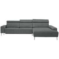 ECKSOFA  in Mikrovelours Graugrün  308/205 cm  - Alufarben/Graugrün, Design, Textil (308/205cm) - Sedda