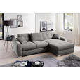 ECKSOFA in Mikrofaser Grau  - Chromfarben/Grau, MODERN, Kunststoff/Textil (276/193cm) - Hom`in