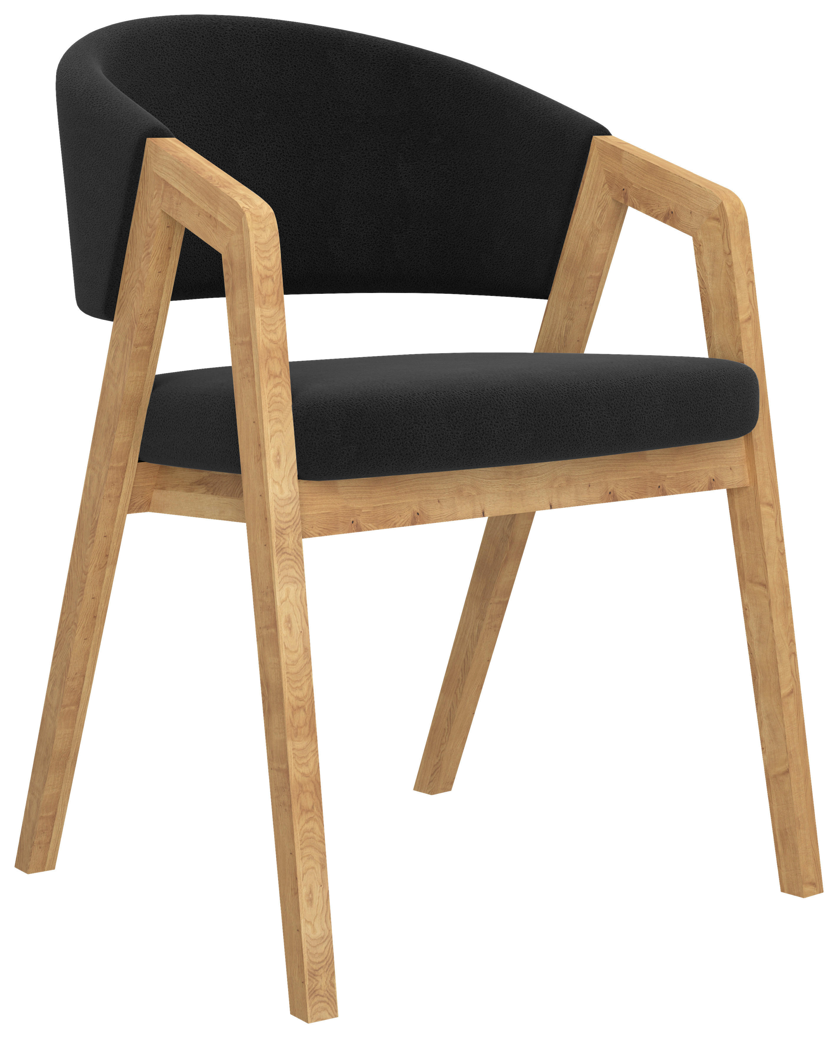 ARMLEHNSTUHL  in Mikrofaser  - Schwarz, KONVENTIONELL, Holz/Textil (59/96/60cm) - Carryhome