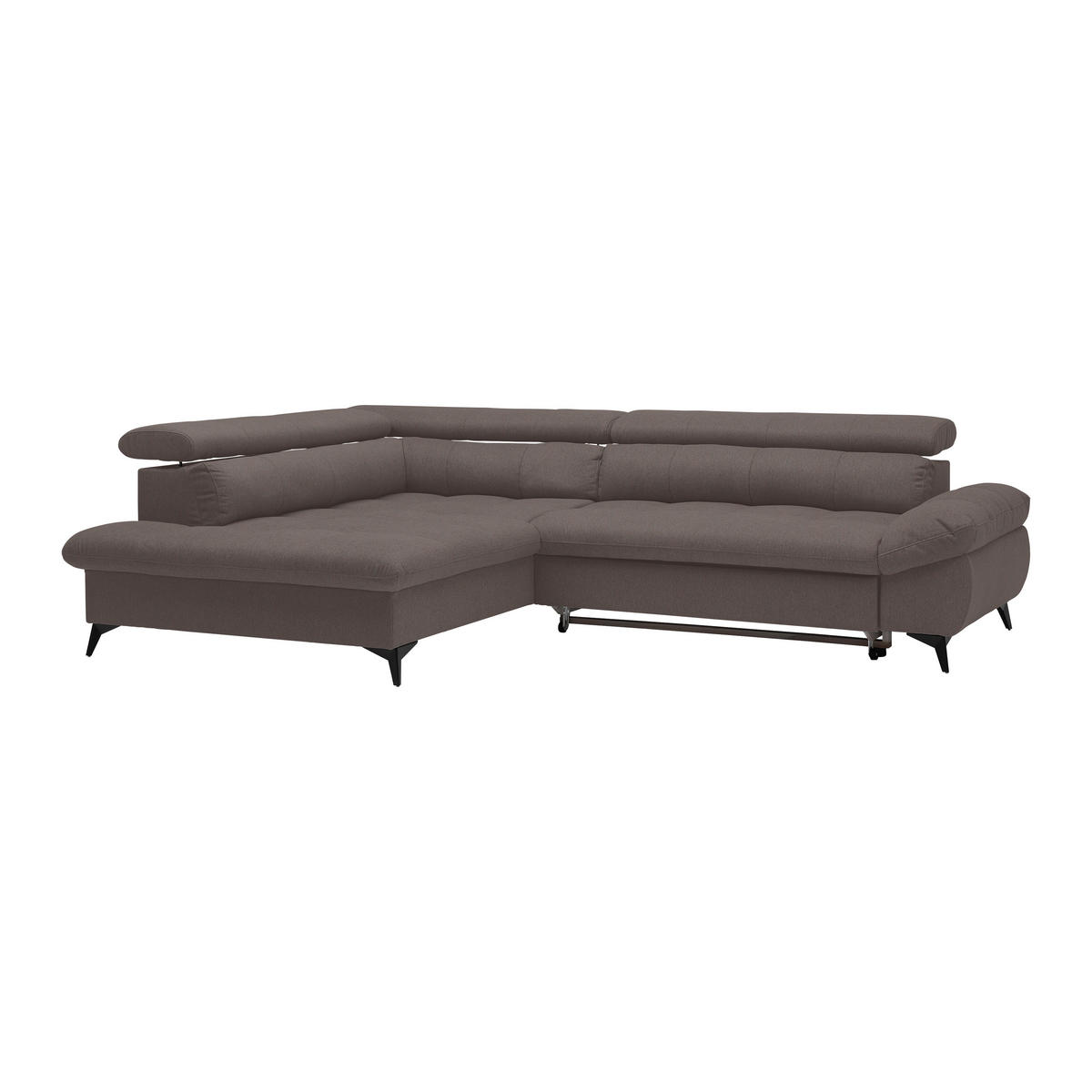 ECKSOFA in Chenille Graphitfarben  - Schwarz/Graphitfarben, Modern, Textil/Metall (201/296cm) - Livetastic