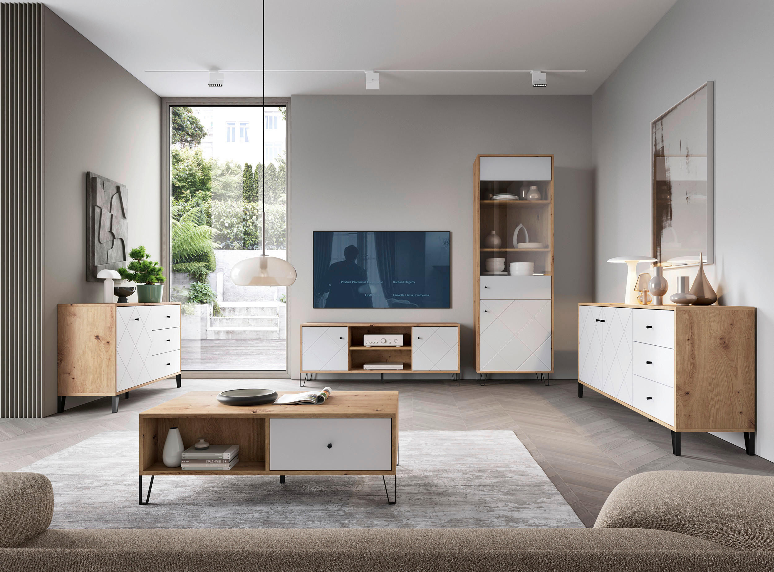 SIDEBOARD  in 183,4/75,2/40 cm  - Schwarz/Weiß, Design, Holzwerkstoff/Metall (183,4/75,2/40cm) - Boxxx