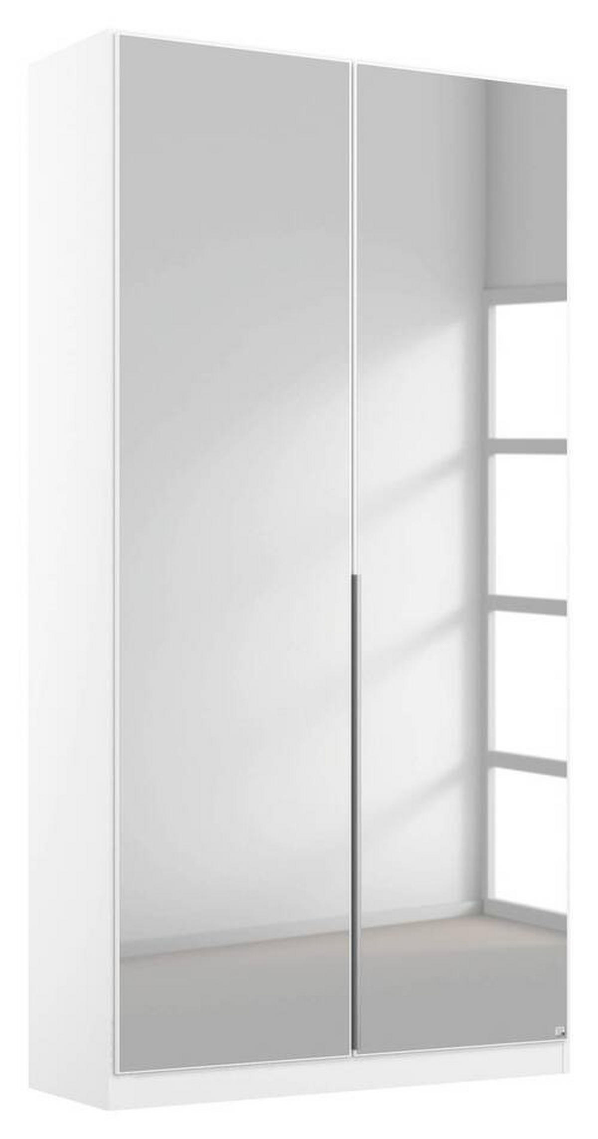 GARDEROB MED GÅNGJÄRN 91/229/54 cm 2-dörrar - vit/aluminiumfärg, Modern, metall/trämaterial (91/229/54cm) - Rauch Möbel