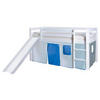 SPIELBETT Kiefer massiv 90/200 cm Weiß, Hellblau, Dunkelblau  - Weiß/Dunkelblau, Natur, Holz (90/200cm) - MID.YOU