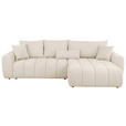 ECKSOFA  in Velours Beige  - Beige/Schwarz, KONVENTIONELL, Kunststoff/Textil (298/168cm) - Carryhome