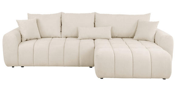ECKSOFA  in Velours Beige  - Beige/Schwarz, KONVENTIONELL, Kunststoff/Textil (298/168cm) - Carryhome