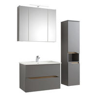 BADEZIMMER 4-teilig  in 110 cm  - Eiche dunkel/Dunkelgrau, KONVENTIONELL, Glas/Keramik (110cm) - Pelipal