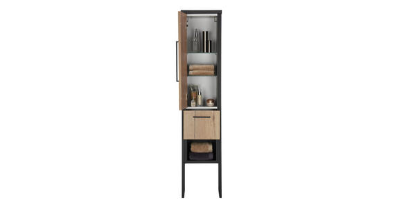 SEITENSCHRANK 30/128/30 cm - Schwarz, Design, Holzwerkstoff/Metall (30/128/30cm) - Dieter Knoll