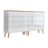 SIDEBOARD Mailand Set 1 + HF  in 158/86/33 cm  - Weiß Hochglanz/Eiche Artisan, MODERN, Holz/Holzwerkstoff (158/86/33cm) - MID.YOU