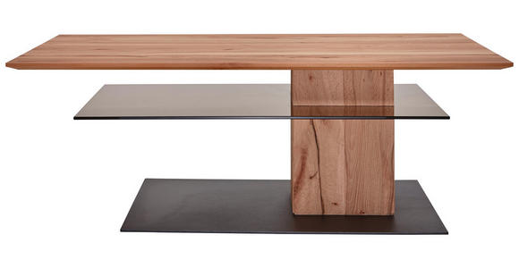 COUCHTISCH in Glas, Holz 125/75/44 cm - Anthrazit/Buchefarben, Design, Glas/Holz (125/75/44cm) - Valnatura