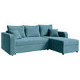 ECKSOFA  in Cord Türkis  - Türkis/Schwarz, KONVENTIONELL, Kunststoff/Textil (238/144cm) - Carryhome
