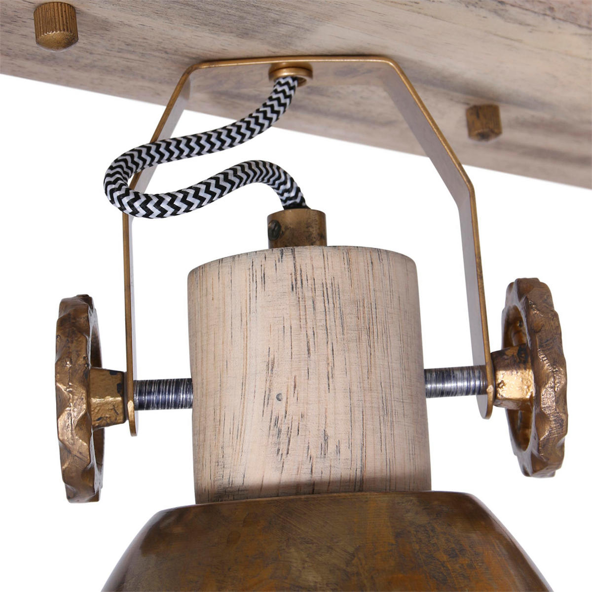 DECKENSPOTS - Bronzefarben/Kupferfarben, Trend, Holz/Metall (59/19/23cm)