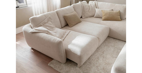 ECKSOFA  in Chenille Naturfarben  307/224 cm  - Schwarz/Naturfarben, KONVENTIONELL, Kunststoff/Textil (307/224cm) - Hom`in