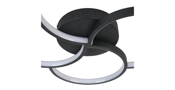 DECKENLEUCHTE 52/5,5 cm  - Schwarz/Weiß, Trend, Kunststoff/Metall (52/5,5cm) - Novel