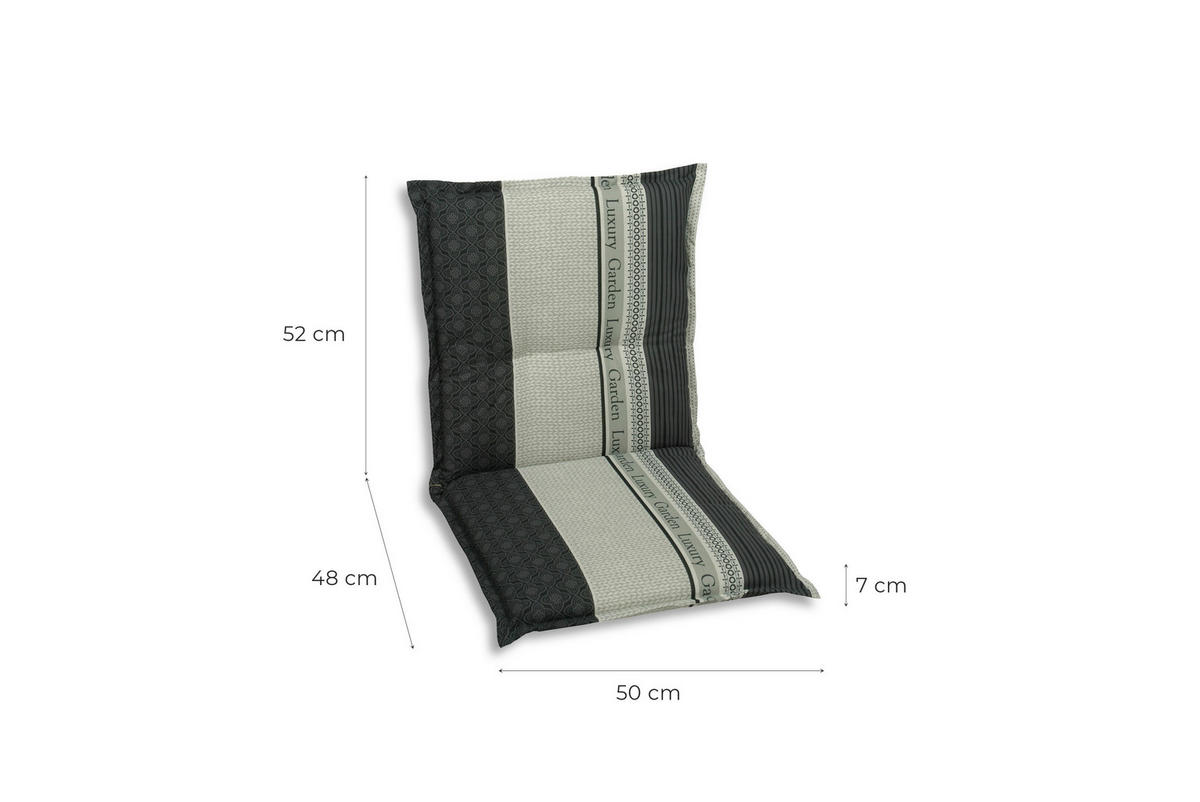 SESSELAUFLAGENSET in Anthrazit Schriftzug  - Anthrazit, Basics, Textil (50/7/100cm)