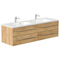 WASCHTISCHKOMBI 160 cm  - Eichefarben/Weiß, Basics, Holzwerkstoff/Stein (160cm) - MID.YOU