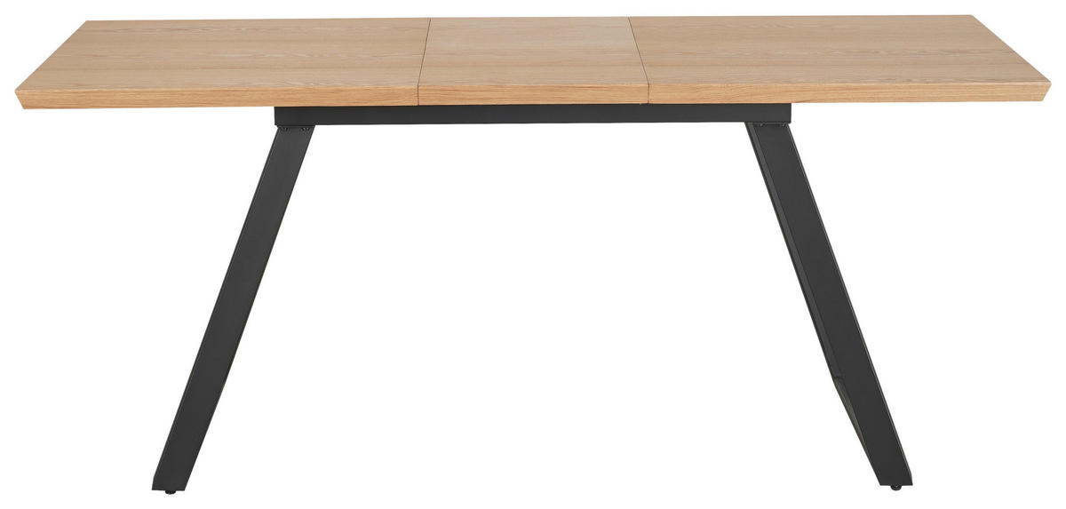 ESSTISCH Schwarz, Eichefarben rechteckig  ausziehbar  - Eichefarben/Schwarz, Design, Holzwerkstoff/Metall (140-180/90/76cm) - Carryhome