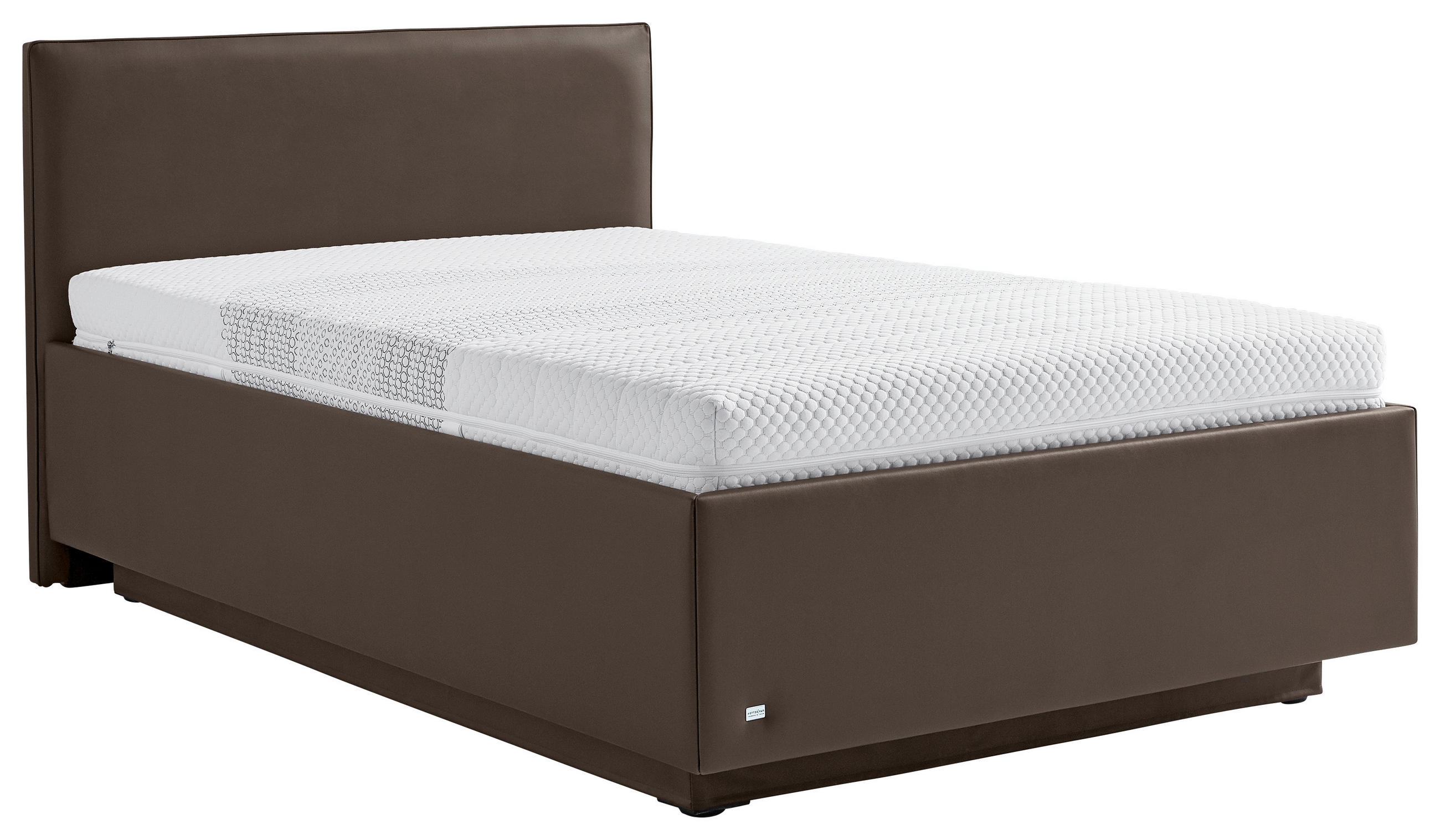 POLSTERBETT gepolstertes Kopfteil, Lattenroste, Matratzen Braun 100/200 cm  - Schwarz/Braun, Basics, Holzwerkstoff/Textil (100/200cm) - RUF Betten