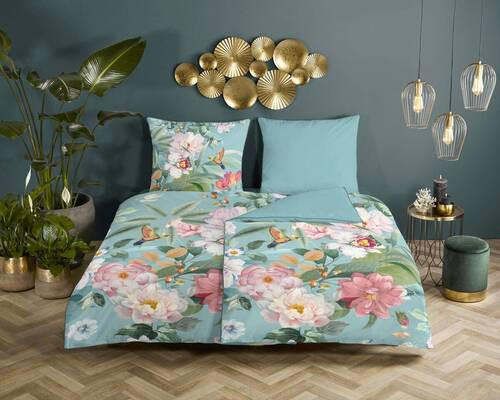 WENDEBETTWÄSCHE Fungi Satin 155/220 cm  - Multicolor, Natur, Textil (155/220cm)