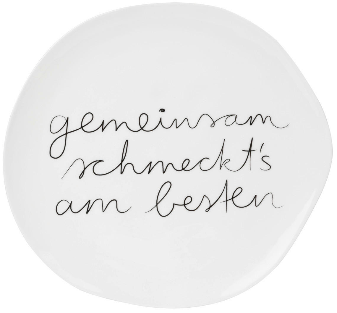 TELLER 22,5 cm  - Weiss/Goldfarben, Basics, Keramik (22,5cm) - Räder