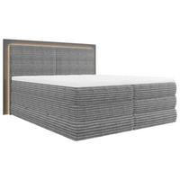 BOXSPRINGBETT 180/200 cm  in Grau  - Schwarz/Grau, Trend, Holz/Holzwerkstoff (180/200cm) - Boxxx