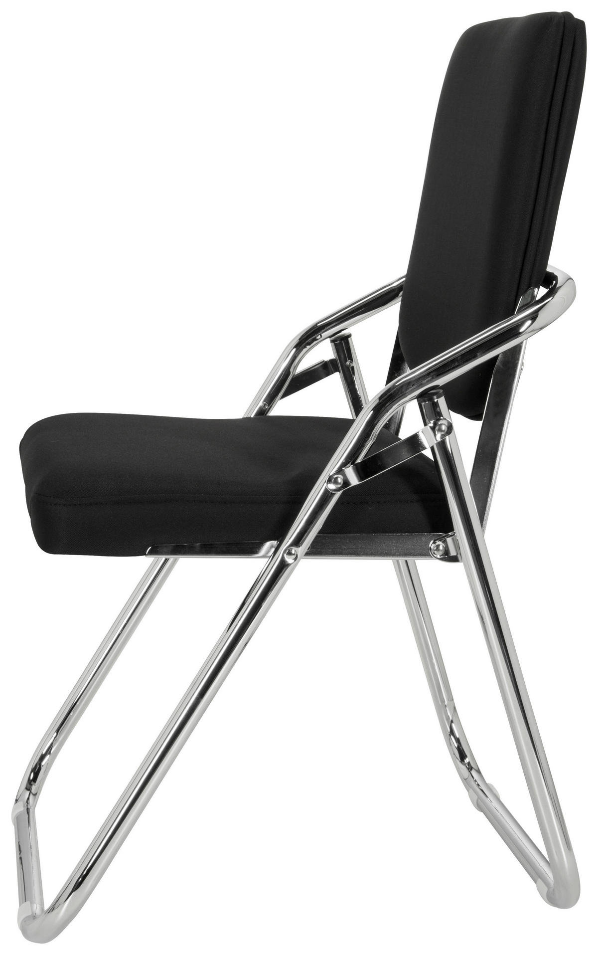 BESUCHERSTUHL Schwarz  - Chromfarben/Schwarz, Basics, Textil/Metall (46/90/40cm) - MID.YOU