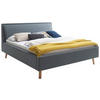 POLSTERBETT Lattenrost, Bettkasten 140/200 cm  in Blau  - Blau/Eichefarben, KONVENTIONELL, Holz/Textil (140/200cm) - Livetastic