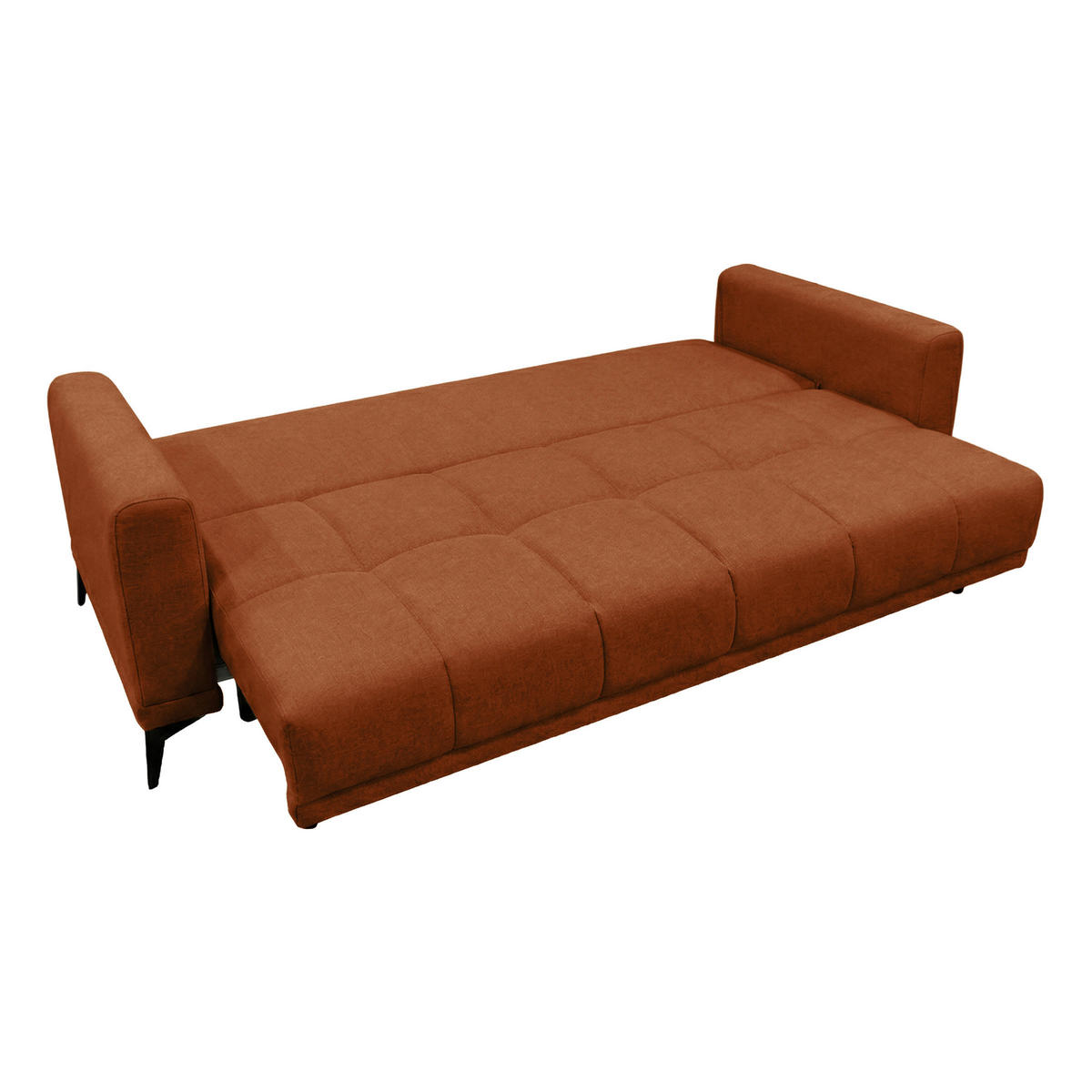 SCHLAFSOFA GRANDE in Chenille Rot  - Rot/Schwarz, Design, Textil/Metall (238/83/98cm) - MID.YOU