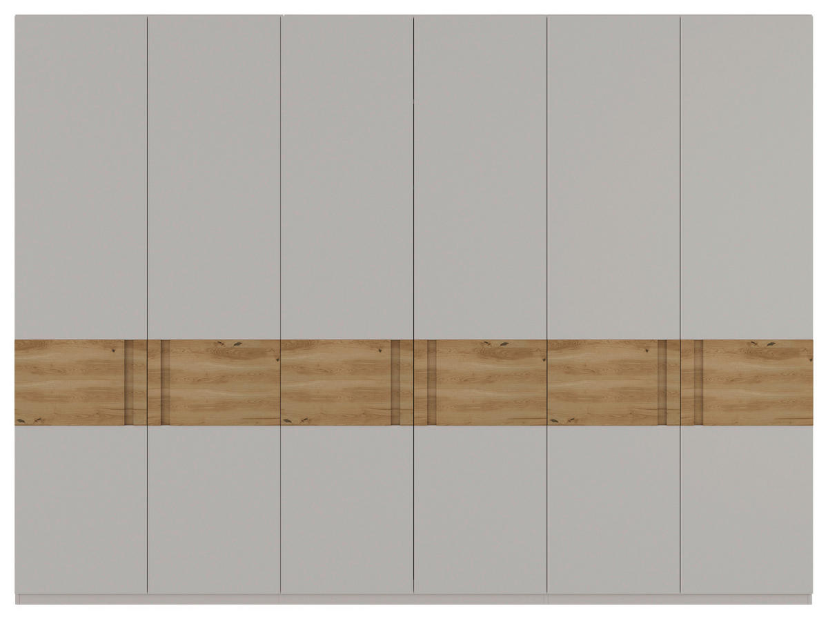 ŠATNÍ SKŘÍŇ S OTOČNÝMI DVEŘMI, dub, barvy dubu, světle šedá, 302/218/60 cm - barvy dubu/světle šedá, Moderní, dřevo/kompozitní dřevo (302/218/60cm) - Dieter Knoll