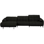 ECKSOFA in Echtleder Dunkelgrau  165/313 cm  - Dunkelgrau/Schwarz, Design, Leder/Metall (165/313cm) - Emilio Belluti