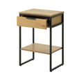 NACHTSCHRANK 30/60/40 cm  - Eichefarben/Schwarz, Basics, Holzwerkstoff/Metall (30/60/40cm) - Xora