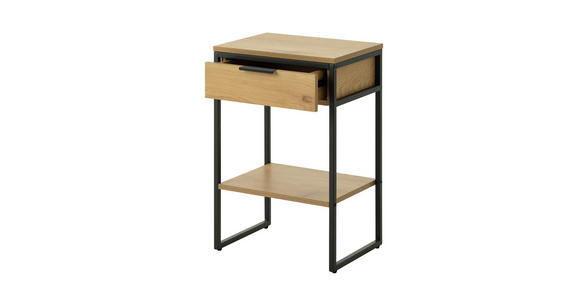 NACHTSCHRANK 30/60/40 cm  - Eichefarben/Schwarz, Basics, Holzwerkstoff/Metall (30/60/40cm) - Xora