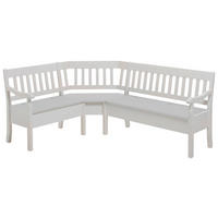 ECKBANK 147/170 cm Weiß Kiefer massiv   - Weiß, ROMANTIK / LANDHAUS, Holz (147/170cm) - Boxxx
