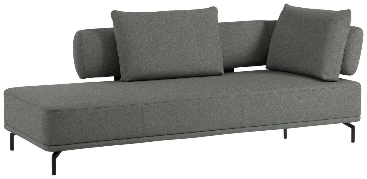 RÉCAMIERE in Flachgewebe Grau, Grün  - Schwarz/Grau, Design, Textil/Metall (227/89/101cm) - Dieter Knoll