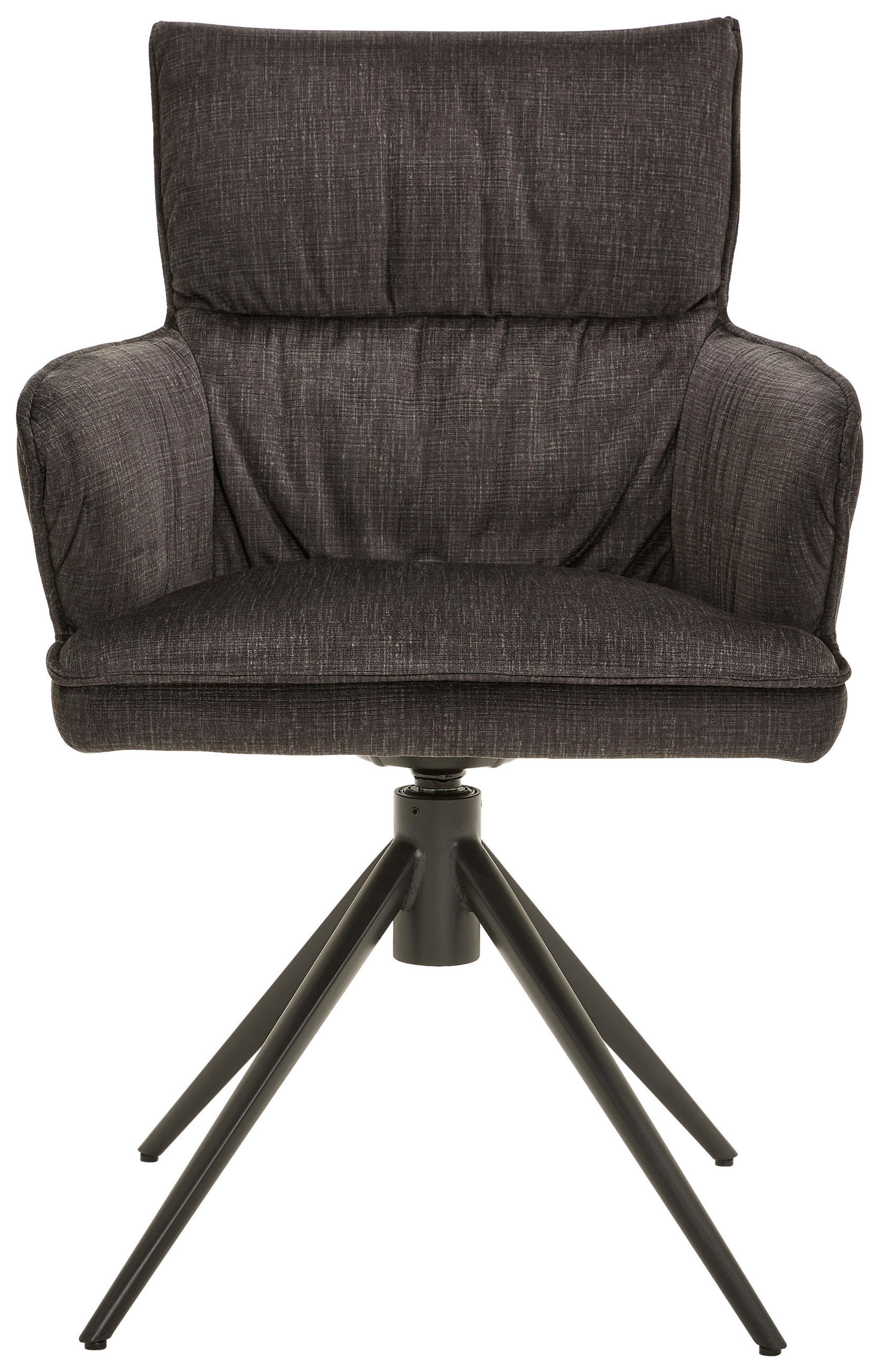 ARMLEHNSTUHL  in Eisen Velours  - Anthrazit/Schwarz, Design, Textil/Metall (58/91/62cm) - Dieter Knoll