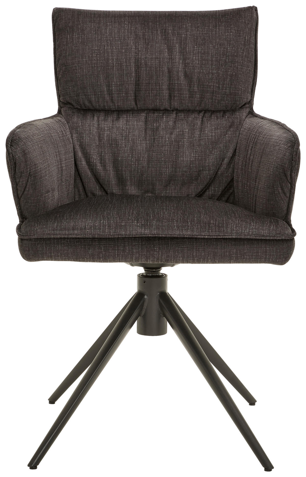ARMLEHNSTUHL  in Eisen Velours  - Anthrazit/Schwarz, Design, Textil/Metall (58/91/62cm) - Dieter Knoll