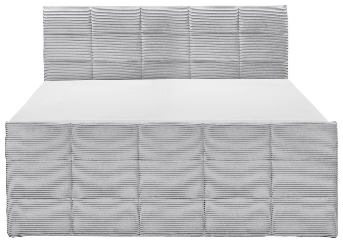 BOXSPRINGBETT 180/200 cm  in Hellgrau  - Hellgrau/Schwarz, MODERN, Holzwerkstoff/Kunststoff (180/200cm) - MID.YOU