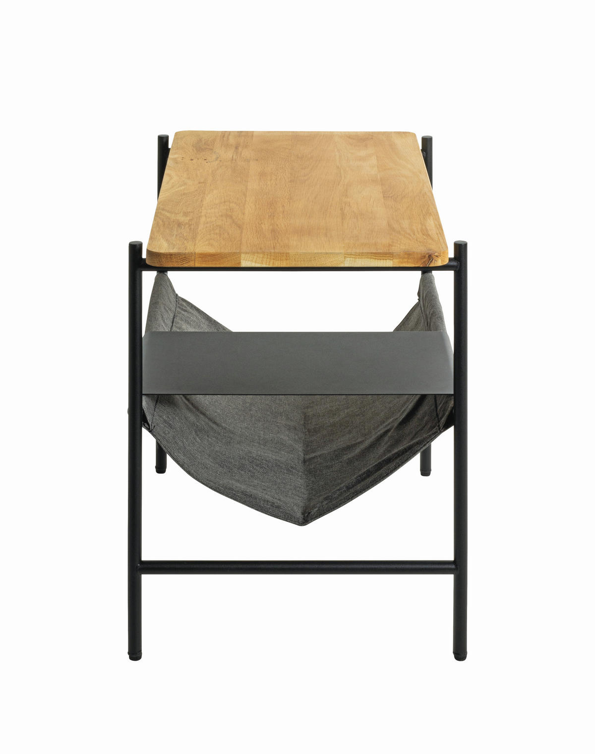 BEISTELLTISCH 38/60/50 cm Eiche massiv Grau, Schwarz, Eichefarben rechteckig  - Eichefarben/Schwarz, Design, Holz/Textil (38/60/50cm)