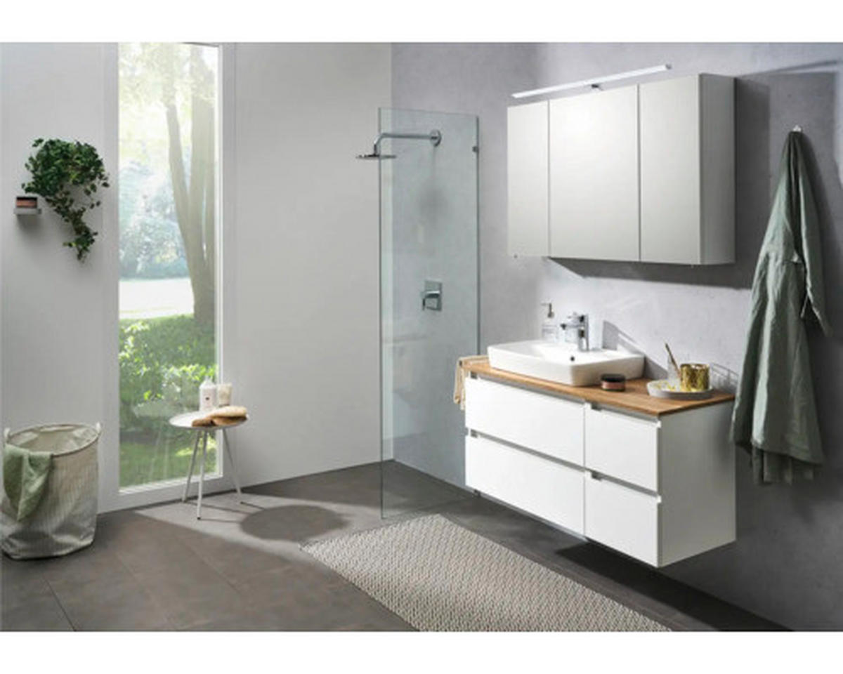 KOPALNICA  bela, barve hrasta  - barve hrasta/bela, Konvencionalno, leseni material/keramika (113cm) - Pelipal