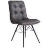 STUHL Mikrofaser Dunkelgrau  - Dunkelgrau/Schwarz, Design, Textil/Metall (48/88/62cm) - Hom`in