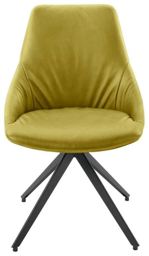 STUHL Echtleder Anthrazit, Limette  - Anthrazit/Limette, Design, Leder/Metall (55/87/62cm) - Bert Plantagie