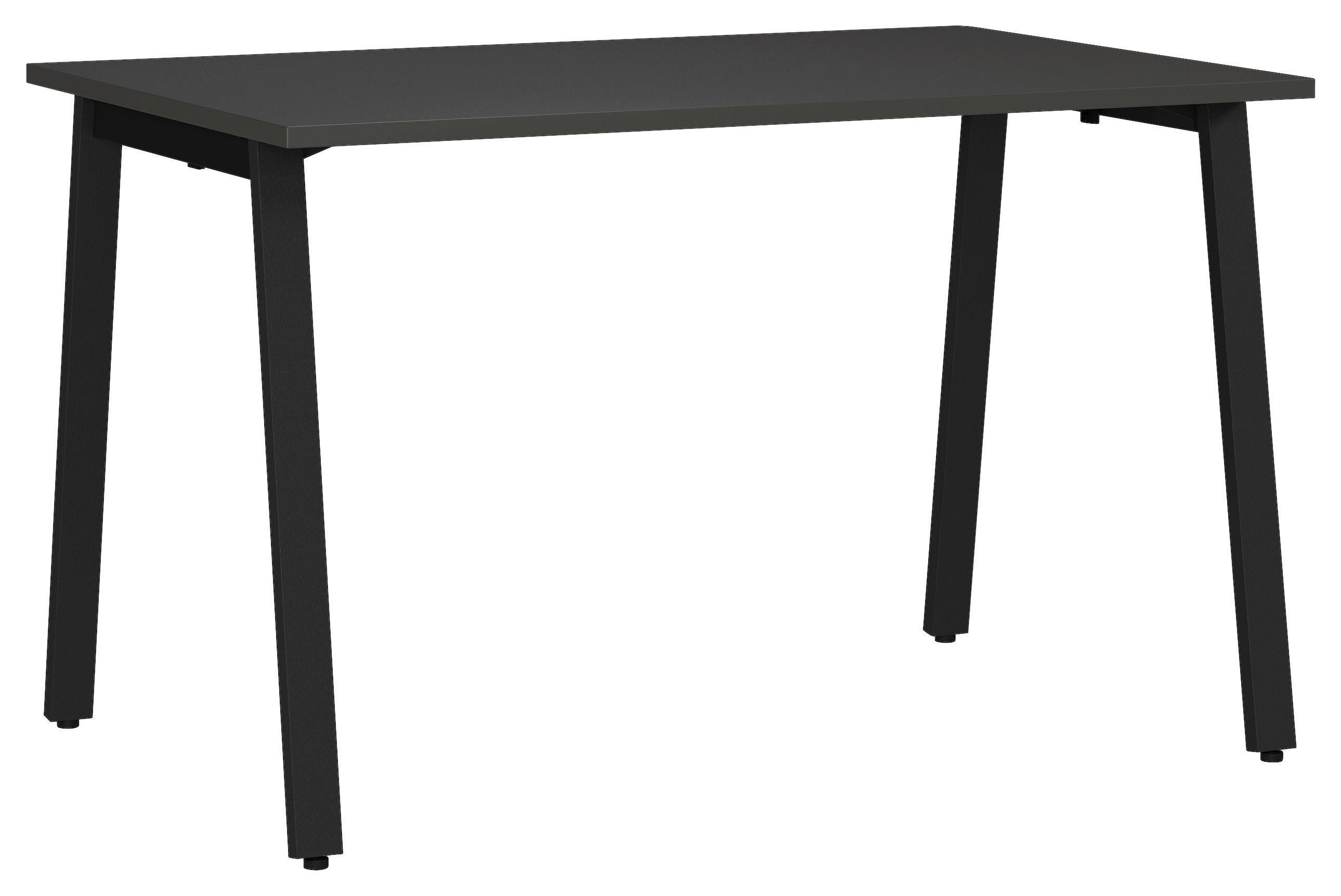 SCHREIBTISCH 120/80/75 cm Graphitfarben, Schwarz in verschiedenen Holz-Dekoren erhältlich, justierbare Füsse  - Graphitfarben/Schwarz, Modern, Holzwerkstoff/Metall (120/80/75cm) - Novel