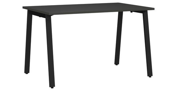 SCHREIBTISCH 120/80/75 cm, Graphitfarben, Schwarz, in verschiedenen Holz-Dekoren erhältlich, justierbare Füße  - Graphitfarben/Schwarz, MODERN, Holzwerkstoff/Metall (120/80/75cm) - Novel