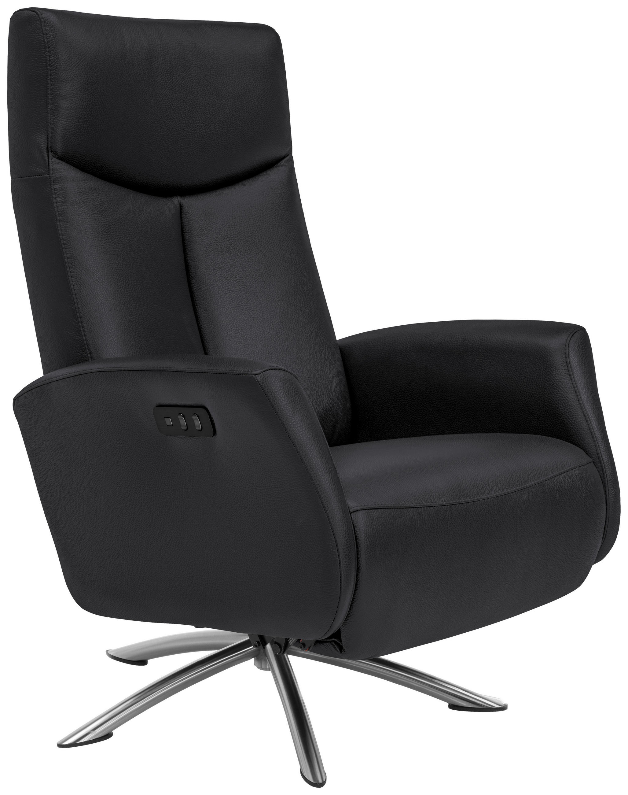 RELAXSESSEL Leder Anthrazit  - Anthrazit/Silberfarben, Design, Leder/Metall (73/105/82cm) - Welnova
