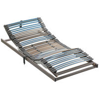 LATTENROST FUSION BASE MOVE 120/200 cm Kopfteil, Fußteil, Mittelzone verstellbar, Buche  - Blau/Braun, Basics, Holz (120/200cm) - Dieter Knoll