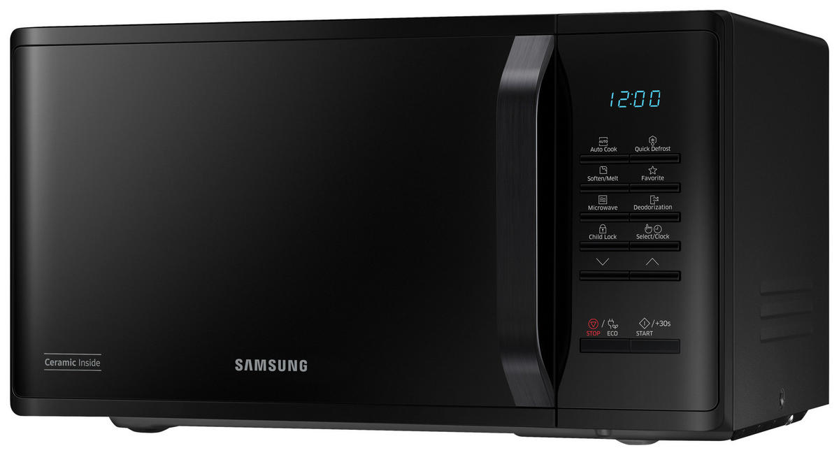 MIKROWELLE MS23K3513AK/EG  - Schwarz Hochglanz, Basics, Glas/Kunststoff (48,9/27,5/37,4cm) - Samsung