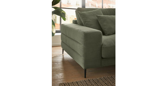 ECKSOFA in Feincord Anthrazit  - Anthrazit/Schwarz, Design, Textil/Metall (293/207cm) - Dieter Knoll