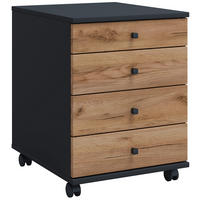 ROLLCONTAINER Anthrazit, Honigeiche  - Honigeiche/Anthrazit, Design, Holzwerkstoff/Kunststoff (42/57/50cm) - MID.YOU