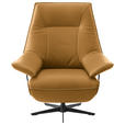 RELAXSESSEL in Leder Bernsteinfarben  - Beige/Bernsteinfarben, Design, Leder/Metall (92/79/82cm) - Dieter Knoll