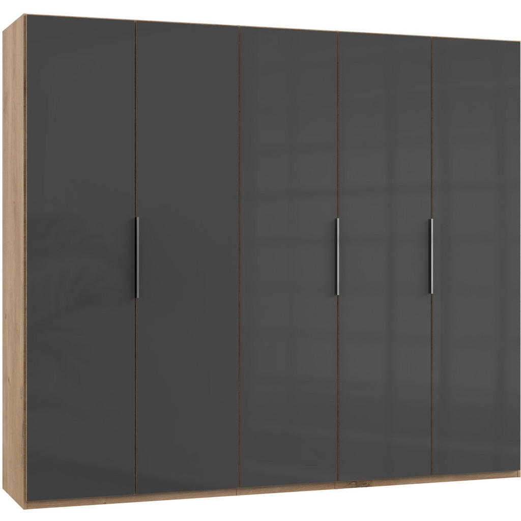 Drehtürenschrank 250cm Level, Grau/eiche Dekor